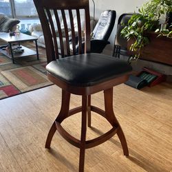 Wooden Barstool With Padded Seat