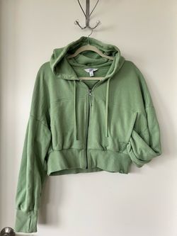 Cropped zip up sweater