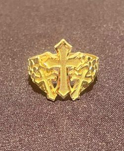 10k gold cross ring