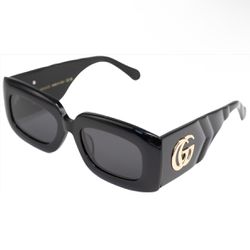 Gucci GG0811S Thick Rim Rectangle Quilted Sunglasses