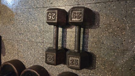25LB PAIR HEX DUMBBELLS STEEL DUMBBELL WEIGHTS