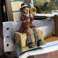 Waco Melody In Motion Willie The Trumpeter Hobo Clown Music Box