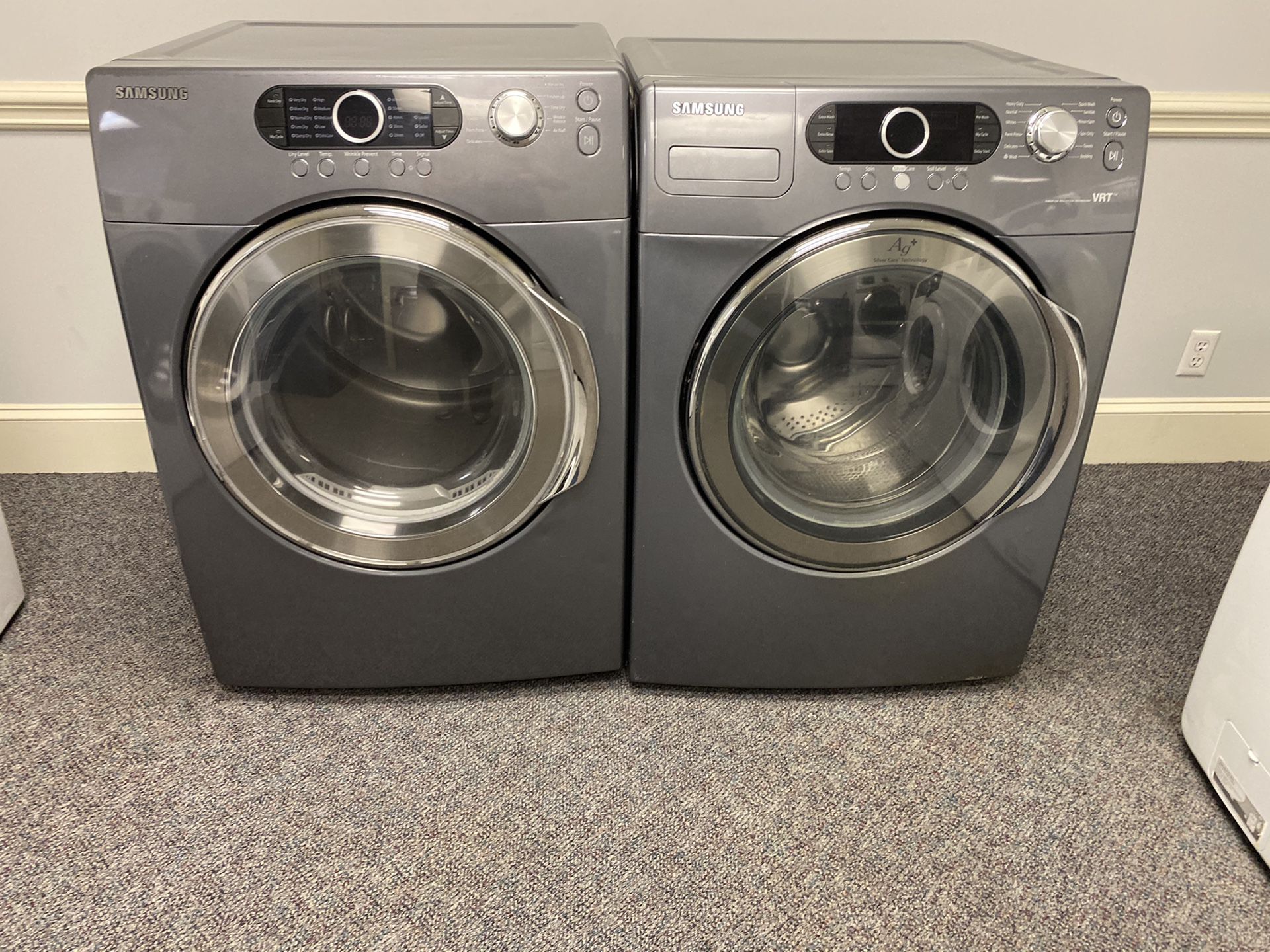 Grey Samsung h/e Front load washer and dryer set