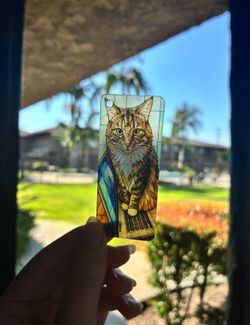Cute Cat Stained Art Keychain