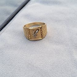 14k Solid Gold Eagle Ring