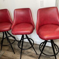 3 Swivel Bar Stools (31”H To Seat) In Good Condition $70 Firm On Price