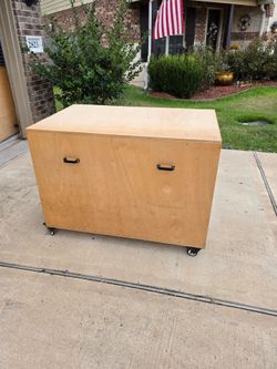 Rolling Wooden Storage Box on Casters