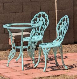 Cast Iron Bistro Table and Chair Set