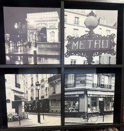 Lot Of 4 Toby Vandenack Paris Prints 2003 on Canvashh Published by Art In Motion