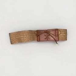 Medium To Large Brown Straw Waist Belt Stretch