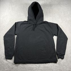 James Perse Women’s Size 2 Black Cropped Hoodie Sweatshirt Oversized Comfy#