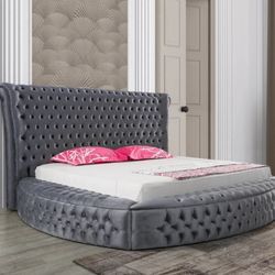 Dior Grey Velvet King Storage Platform Bed

