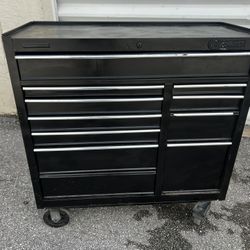 Vintage Kobalt 11 Drawer Black Steel Rolling Shop Garage Mechanics Tool Box Chest! Top drawer sticks a little, but works. All other drawers work great