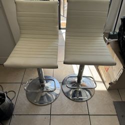2 Leather Bar Stools