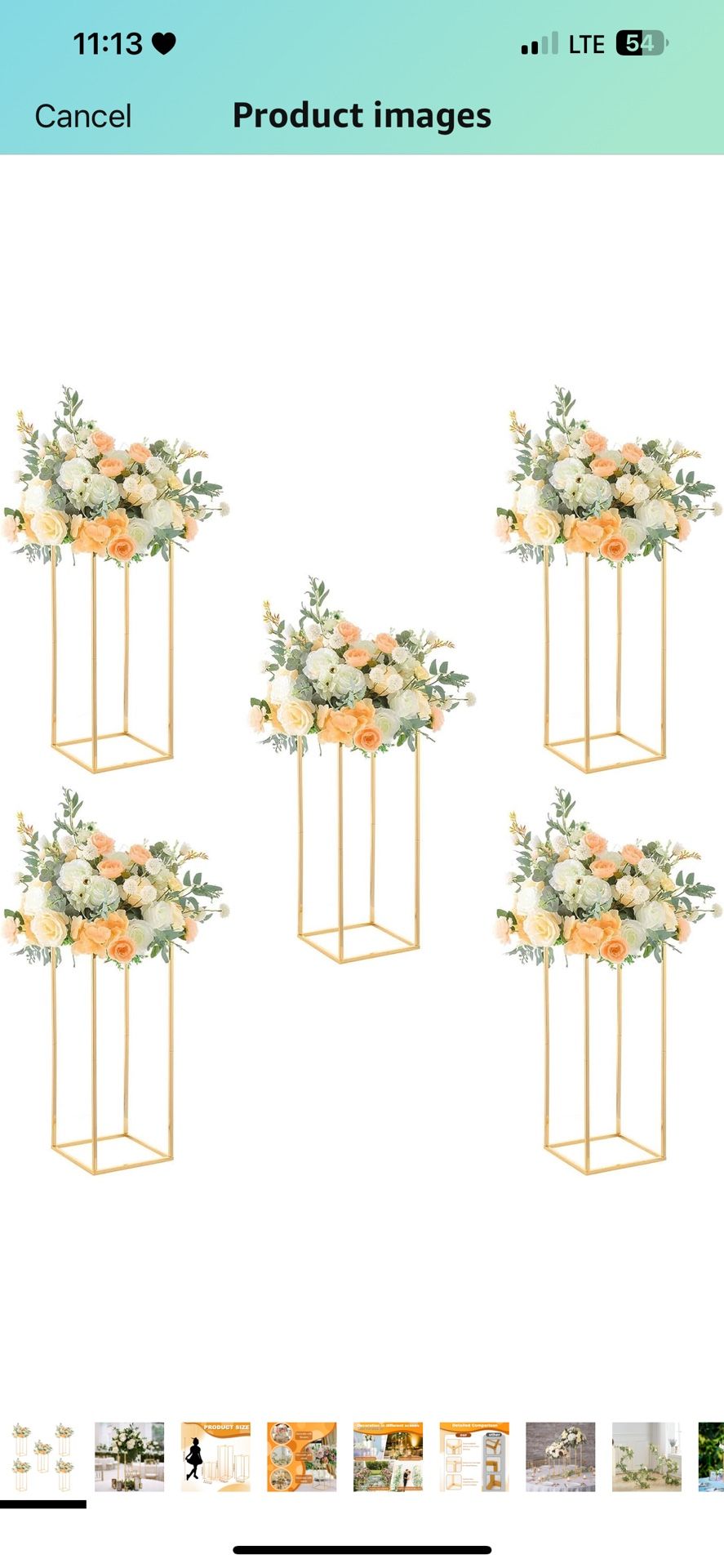 23.6inch Wedding Centerpieces for Tables,5pcs Gold Centerpieces