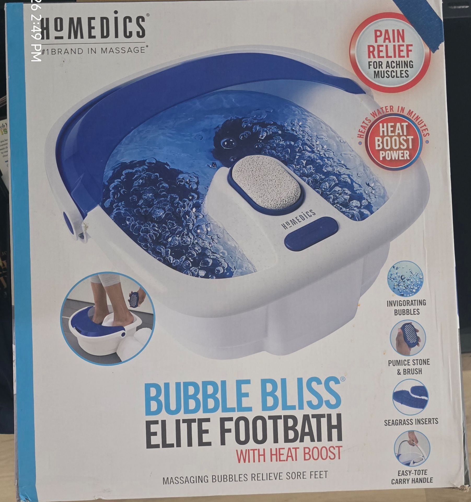 HoMedics Bubble Bliss Elite Footbath with Heat Boost