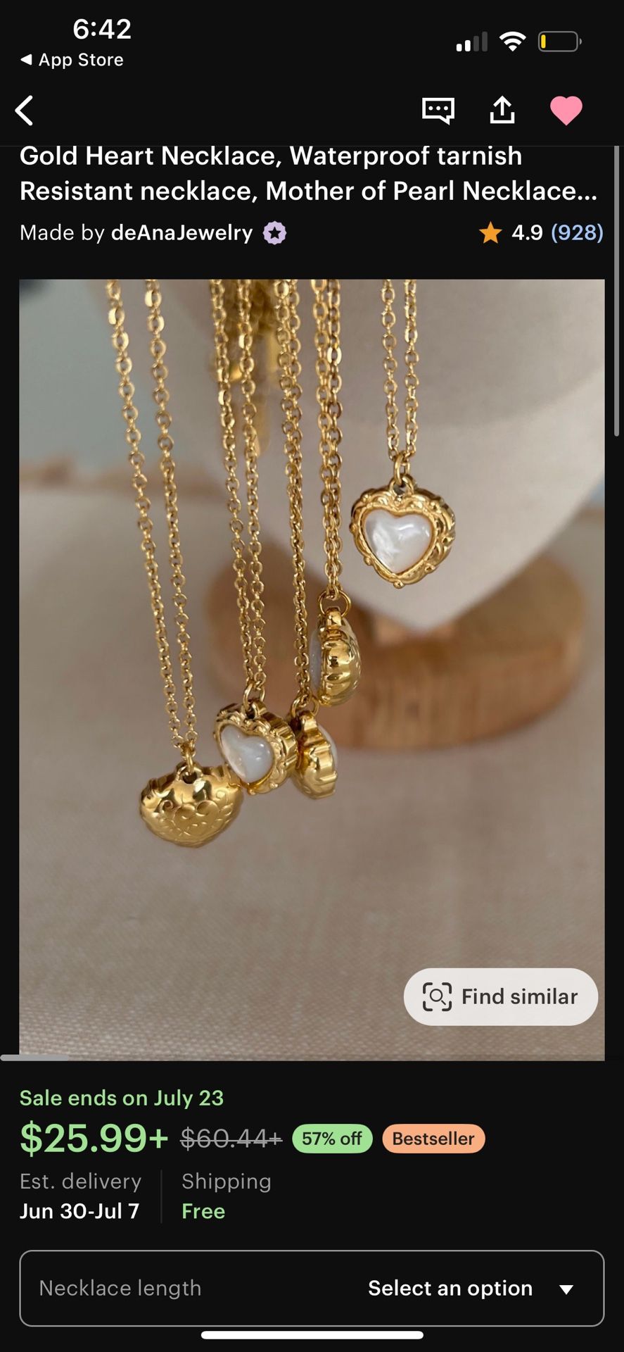 Gold & Pearl Heart Necklace – Coquette Charm Aesthetic