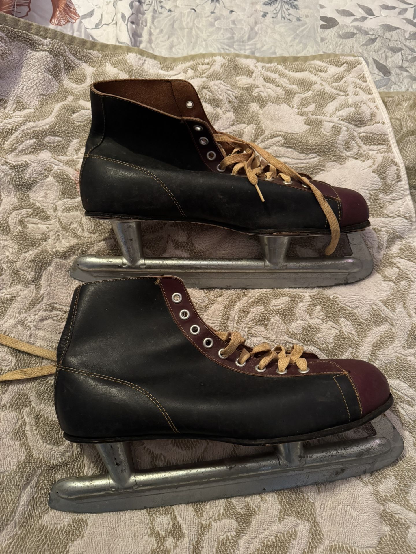 Vintage Leather Ice Skates