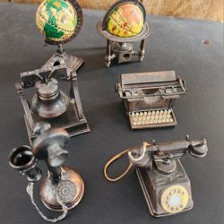 Bronze Miniature Replica Die Cast Novelty Pencil Sharpeners Lot of 6