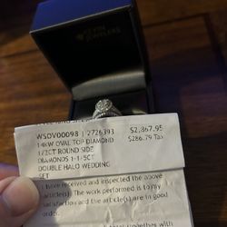 14k White Gold 2 Carat Natural Diamond Engagement Ring Set