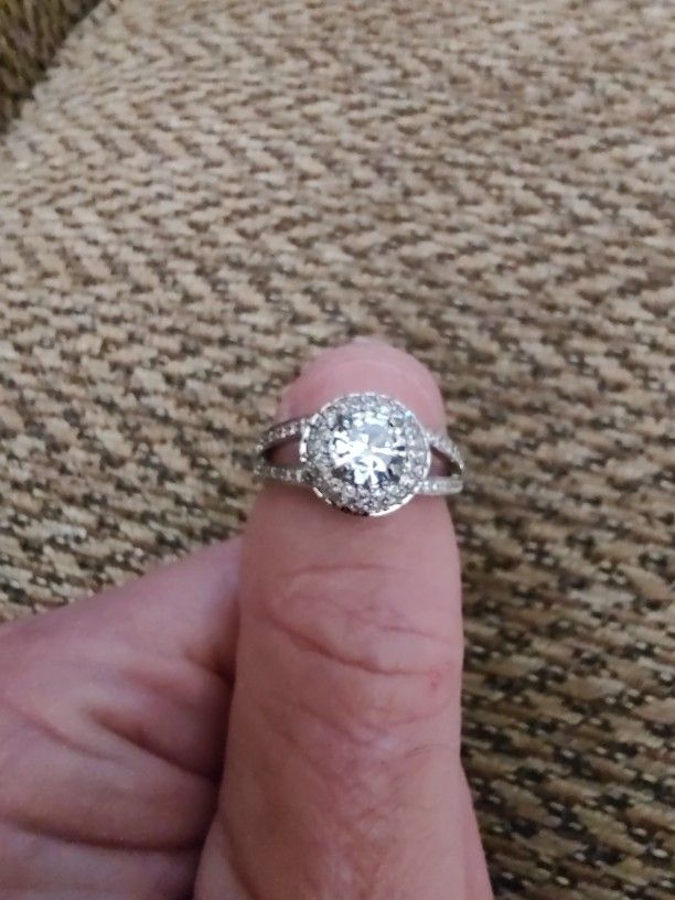 STERLING SILVER, CZ  RING.  SIZE 9. NEW. PICKUP ONLY.