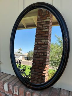 Oval Wall Mirror Black Frame