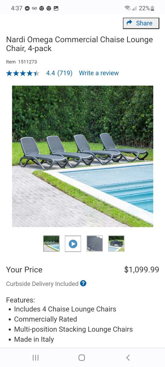 Nardi Omega Omega Commercial Chaise Lounge Chair Nardi Omega Nardi