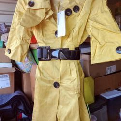 Raincoat Dress With Black Belt