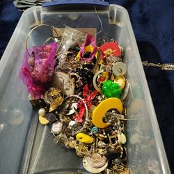 Tubs And Tubs And Bags And More Bags Full Of Misc Untested Jewelry 
