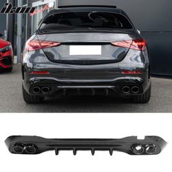 Fits 2022-2026 Benz C-Class C300 C63 Sedan W206 C43 Style Rear Diffuser Exhaust Tips
