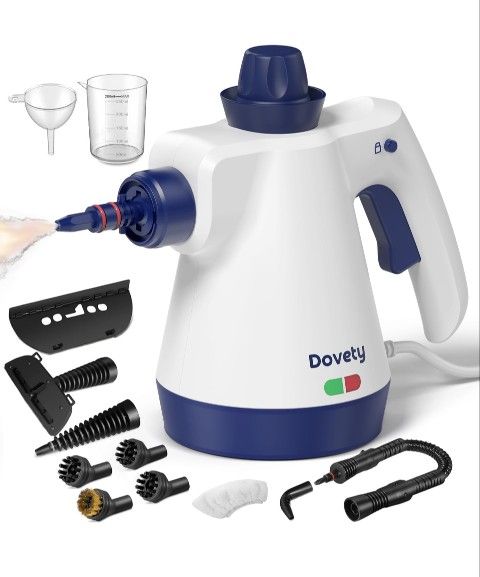 Steam Cleaner, Pressurized Handheld Steam Cleaner for Home with 12pcs Accessories & Safety Lock, Multi-Surface & Powerful Home Use Steamer for Cleanin