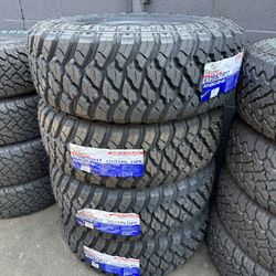 SET OF 4 LT 285/70/17 ATLANDER MUD TERRAIN MONTADAS Y BALANCIADAS LAS 4 MOUNTED AND BALANCED SET OF 4