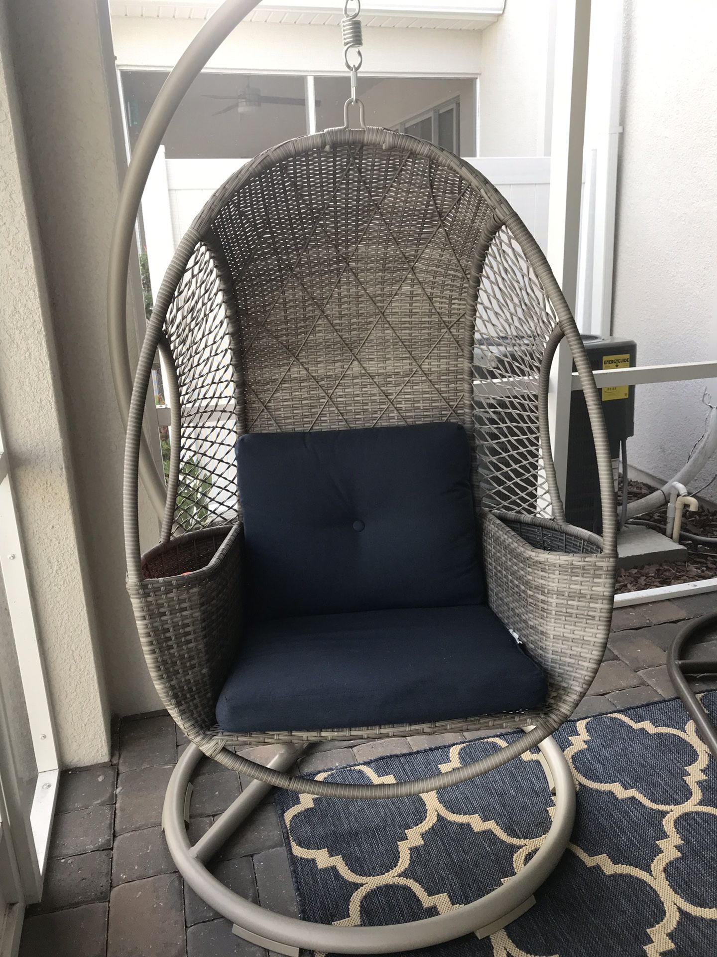 Woven egg chair grey ... Sams club barely used