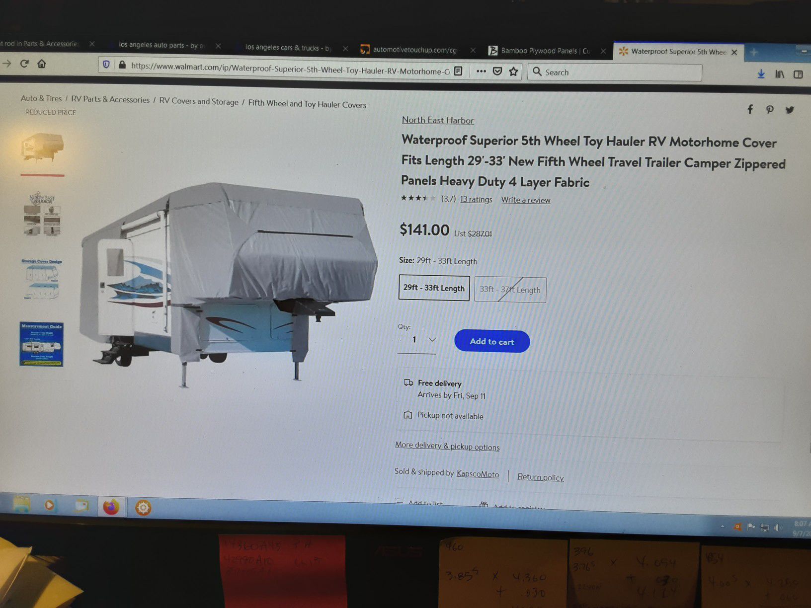 NEW !! Rv Cover 5th wheel toy hauler 25 to 33 FEET NORTH EAST HARBOR
