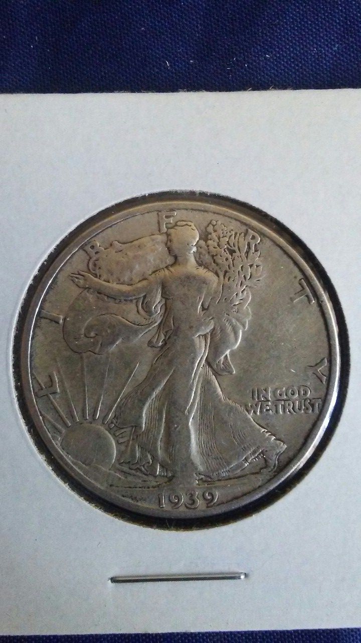 SILVER COIN 1939 d Walking Liberty half Dollar