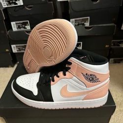 Nike Air Jordan 1 Mid Arctic Orange Black Crimson Tint 554724-133 size 9.5 Brand New