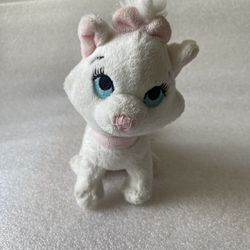 Disney Aristocats Marie Plush Cat White Stuffed Animal Pink Bow Soft Toy 6” 