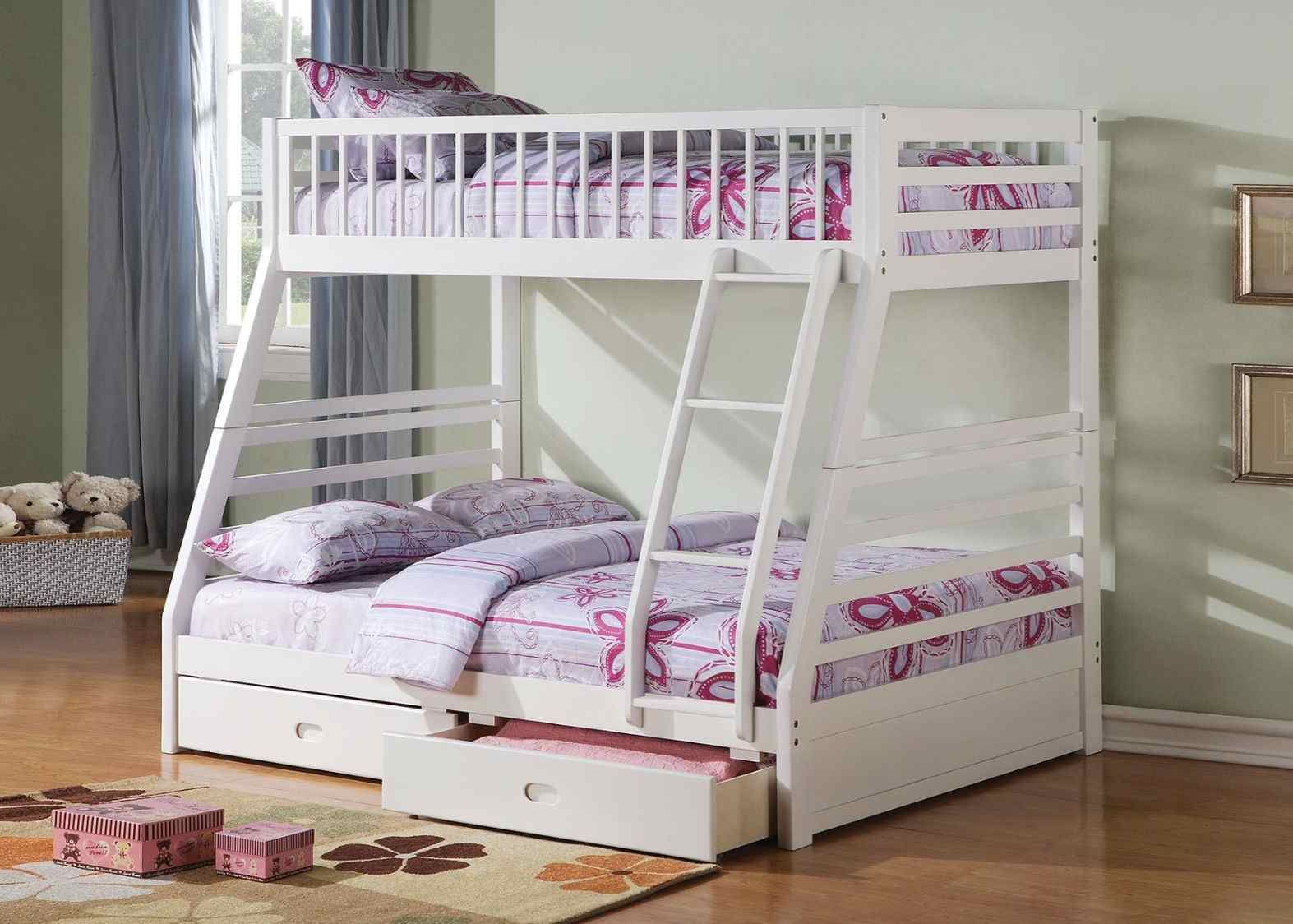 Twin/Full Bunk Bed AND Drawers - 37040 - White LZY