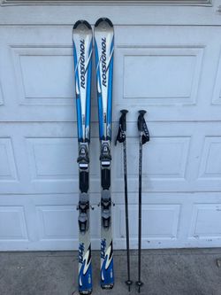 Rossignol Snow Skis 100w xpi Size 170cm, 18cm & Scott Poles with Bag