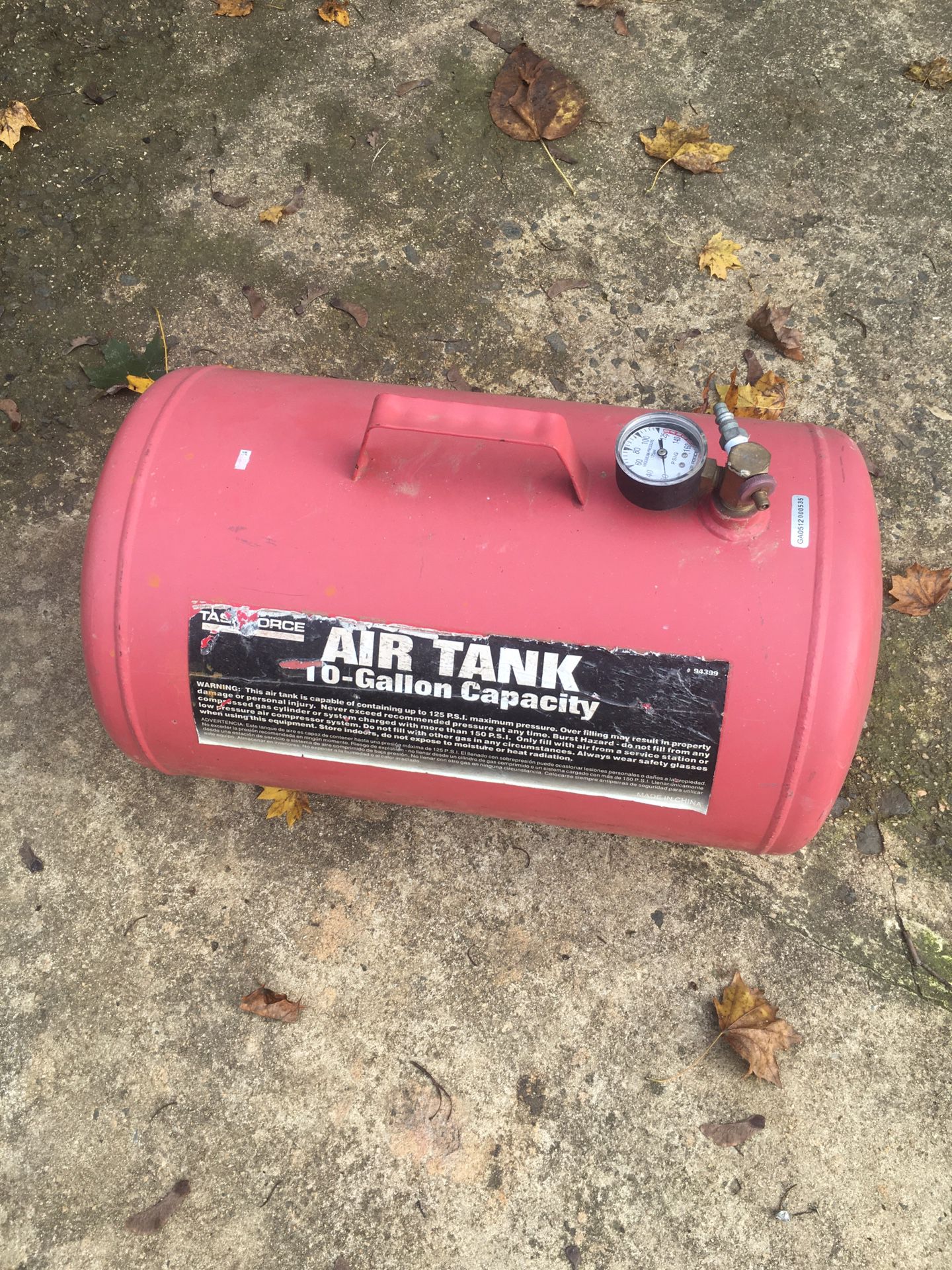 Air Tank 10 gallons of capacity