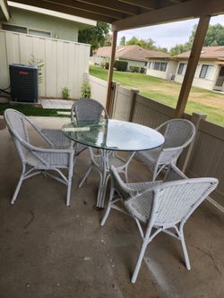 Wicker Patio table with chairs