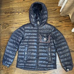 Navy Blue Moncler Down Kids Jacket