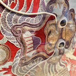 Large Framed Dragon Silk Embroidery - Statement Wall Art