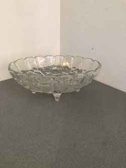 Glass Bowl with Fruit design embossed 
