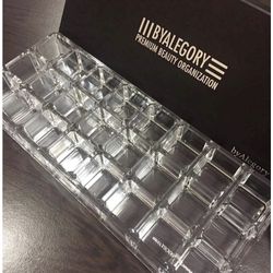 Premium Acrylic Lipstick Organizer & Beauty Container - 24 Storage Spaces (Clear