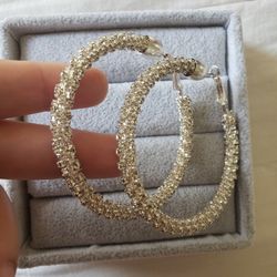 Silver Plating Hoops 6cm 