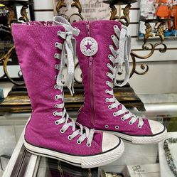Intiem Dijk binding Converse All Star Chuck Taylor Pink XOXO Knee High Tall Shoes Sz Y-13  **RARE** for Sale in Oceanside, NY - OfferUp