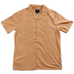Volcom Guayabera Shirt Orange Men's Small NWOT