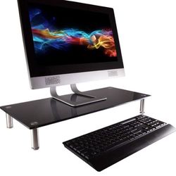 Black Glass Multimedia Computer Stand