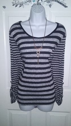 XL Black/Grey Striped Sweater